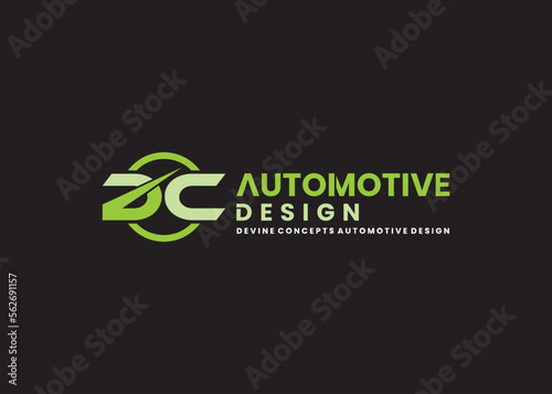 dc letter speed logo automotive concept