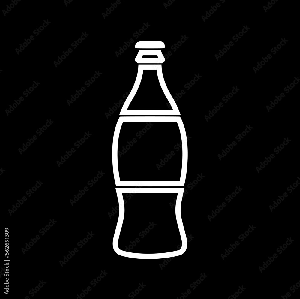 Bottle of water icon isolated on black background. Bottle of water icon isolated on black background.