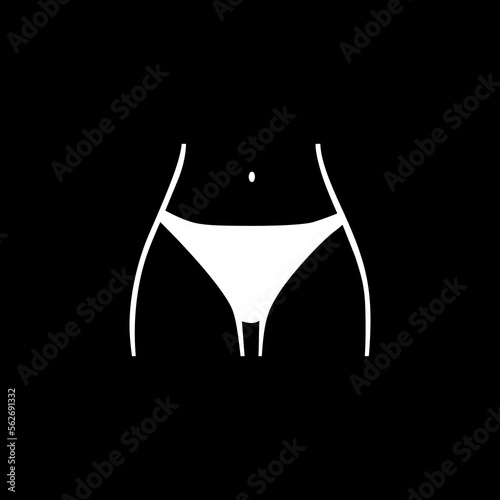 Women panties icon isolated on black background