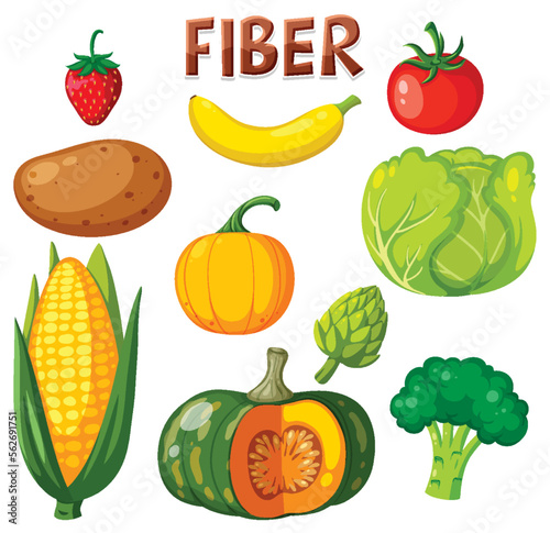 Vegetables and fruits fiber foods group
