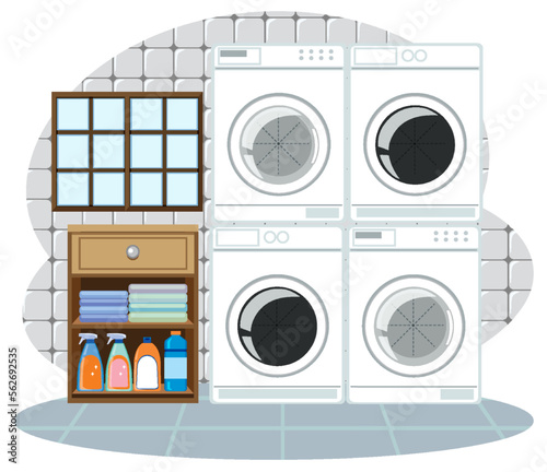 Laundry room objects set