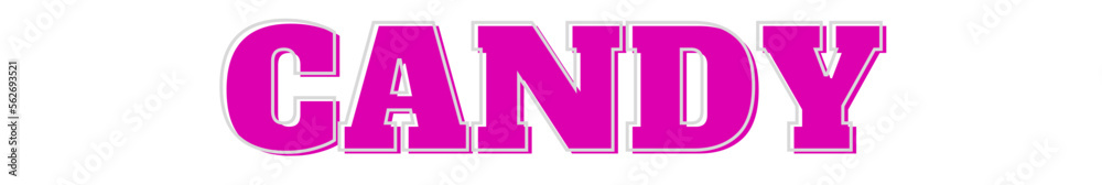 candy typography banner on transparent background