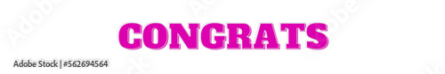 congrats Pink typography banner on transparent background