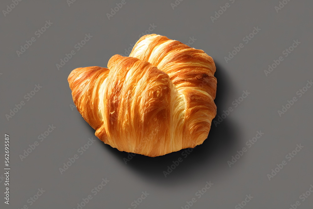 Illustration of croissant, generative ai Illustration of croissant, generative ai