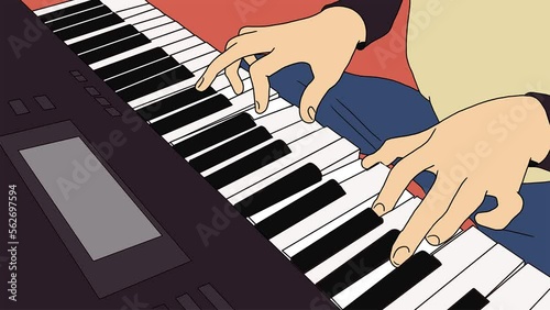 loop animation of playing keyboard