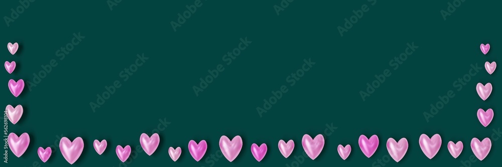 Valentine's Day Background: Frame with cute little colorful hearts (3D Rendering)