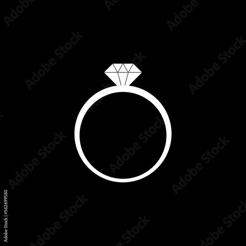 Wedding rings  icon isolated on black