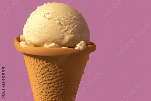 3d rendering illustration of ice cream, generative ai