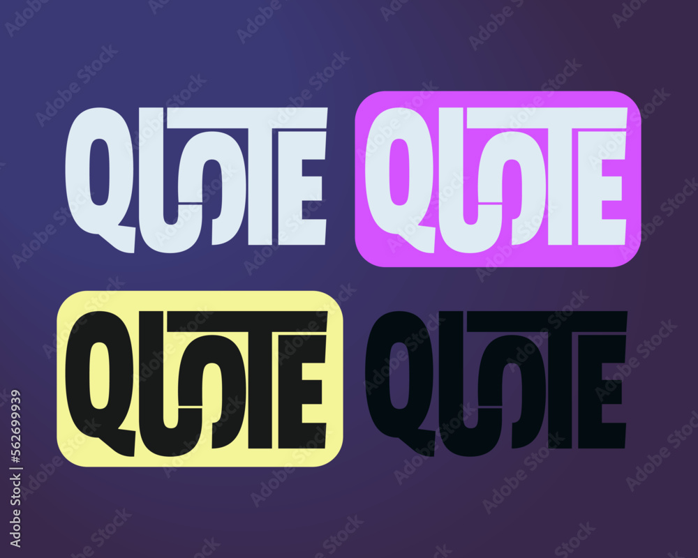 Typographic quote text vector set, web button and icon design concept, isolated typography text Typographic quote text vector set, web button and icon design concept, isolated typography text