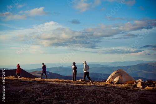 Camping on a mountain ridge photo