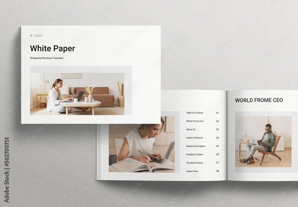 White Paper Template Landscape Stock Template | Adobe Stock
