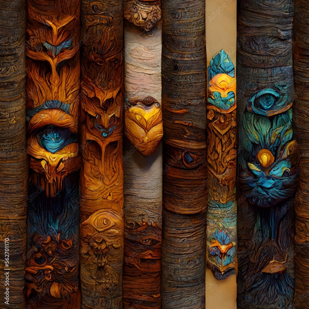 hand painted wood texture in the art style of World of Warcraft Stock