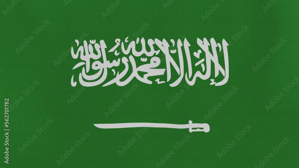 Loopable Flag of Saudi Arabia. Saudi Arabian official flag gently