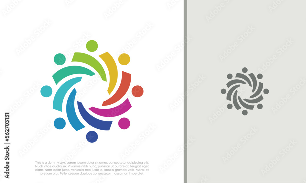 Fototapeta premium Global Community Logo Icon Elements Template. Community human Logo template vector. Community health care. Abstract Community logo 