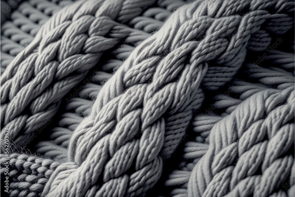 Grey Knit Sweater Textured Background (Generative AI)