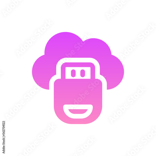 usb flat gradient icon