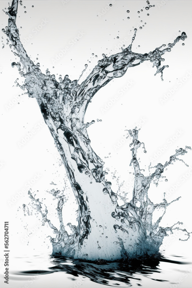 water splash isolated on white.Generative AI