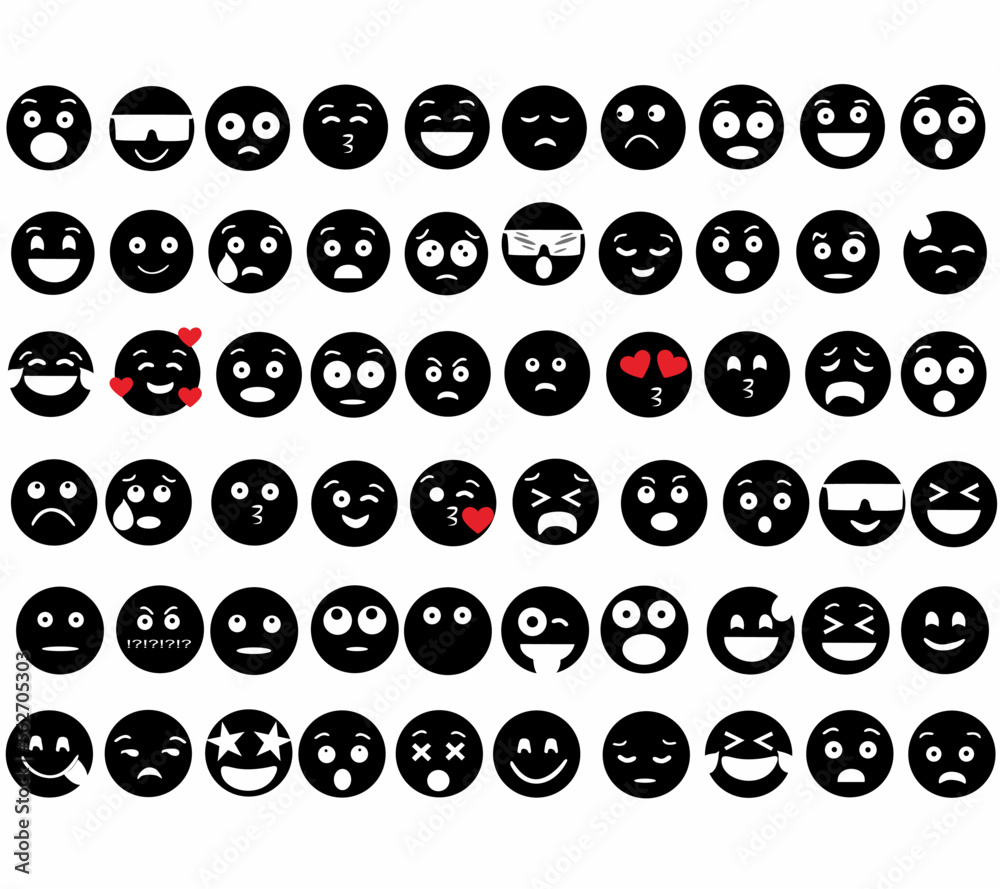 big set of emotion silhouettes, emotion vector, white background, logo, icon big set of emotion silhouettes, emotion vector, white background, logo, icon