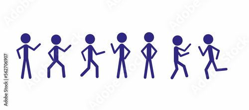 a set of icons is a stick of a man  a pictogram  a figure of a man  various poses  a symbol of a man isolated on a white background