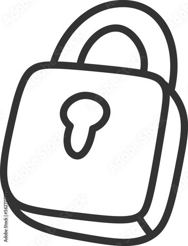 Lock flat icon Mechanism keeping fastened