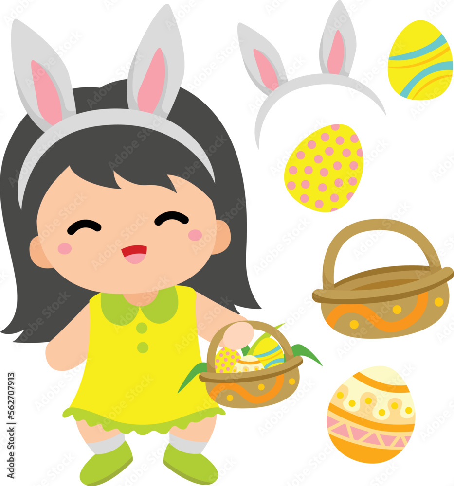 Happy Easter Kids Holiday Activity Decorated Egg Illustration Vector Clipart Happy Easter Kids Holiday Activity Decorated Egg Illustration Vector Clipart