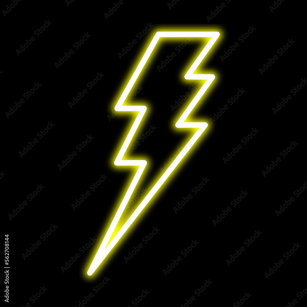 neon lightning bolt, thunderbolt icon, flash icon vector logo template neon lightning bolt, thunderbolt icon, flash icon vector logo template