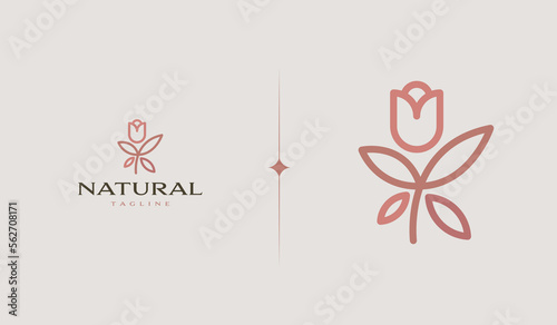Rose Flower Logo Template. Universal creative premium symbol. Vector illustration. Creative Minimal design template. Symbol for Corporate Business Identity
