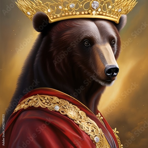 bear with crown, bear paint...