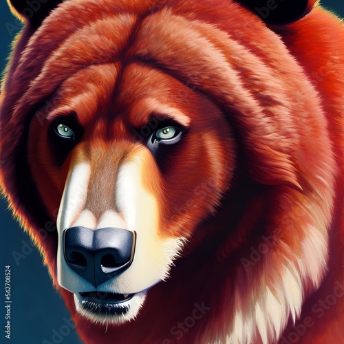 bear painting, bear portrai...