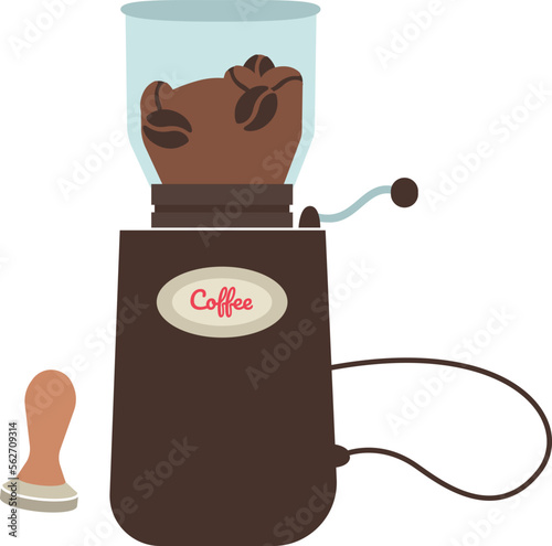 Coffee machine for grinding beans flat icon