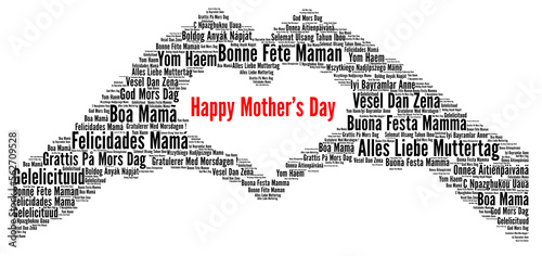 Happy Mother's day word cloud in different languages  photo