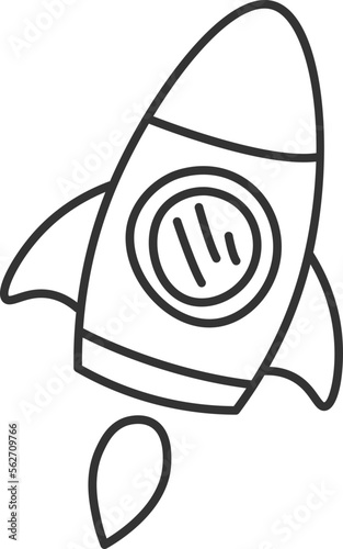 Spaceship flat icon Space exploration