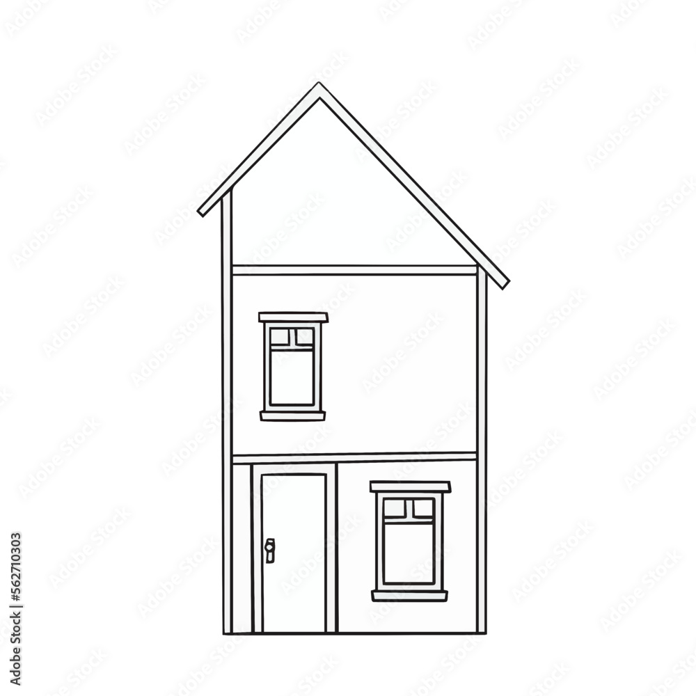 House drawn in vector graphics House drawn in vector graphics