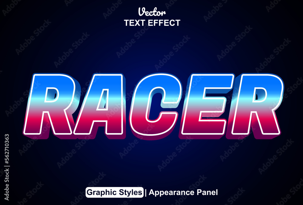 racer text effect with graphic style and editable. racer text effect with graphic style and editable.