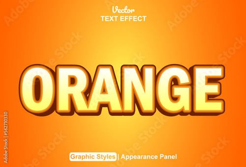 orange text effect with graphic style and editable.