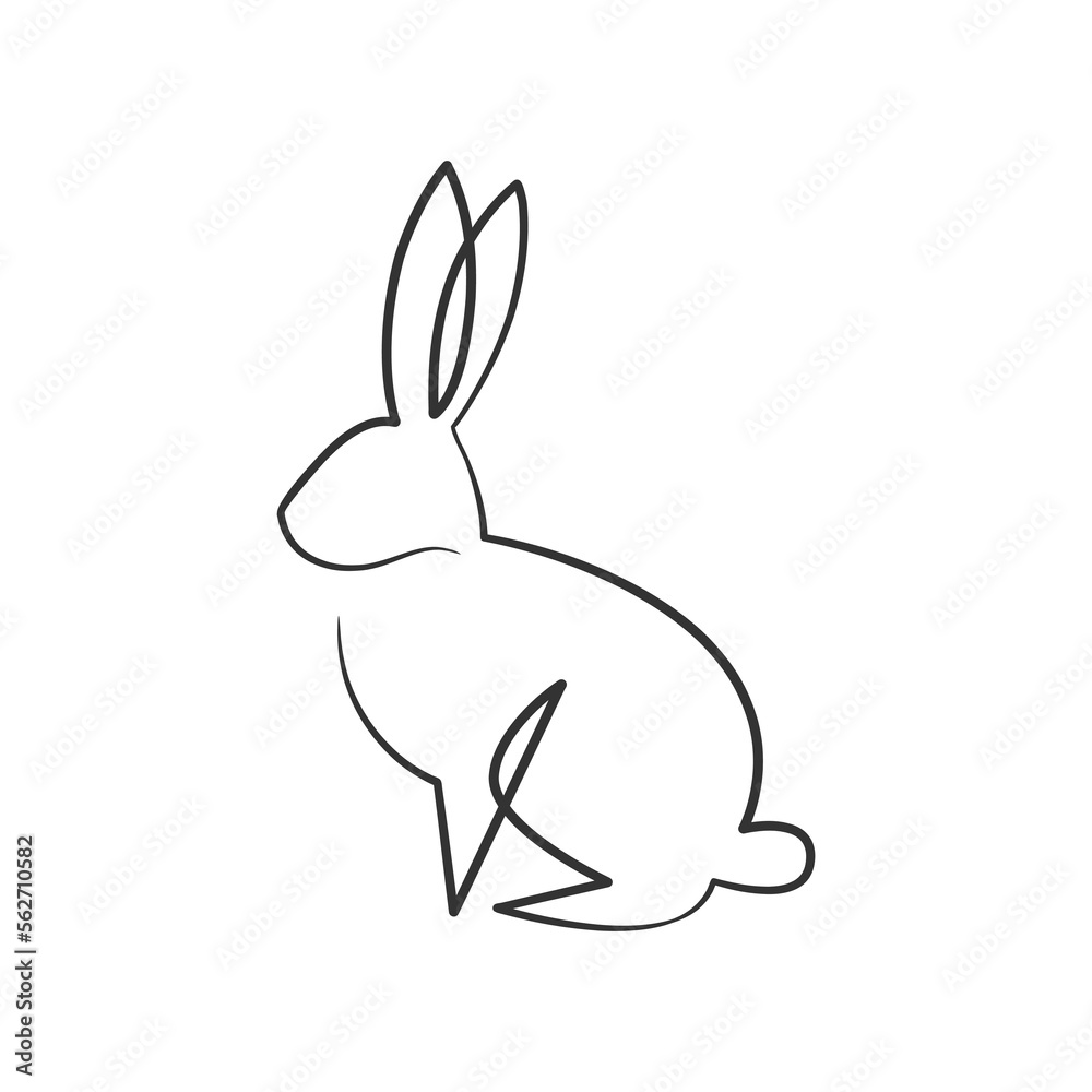 Rabbit continuous one line art drawing Rabbit continuous one line art drawing