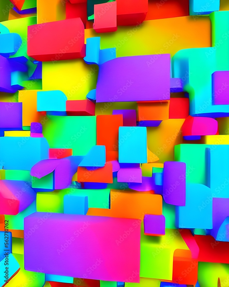 Abstract background with 3d colorful squares generative ai
