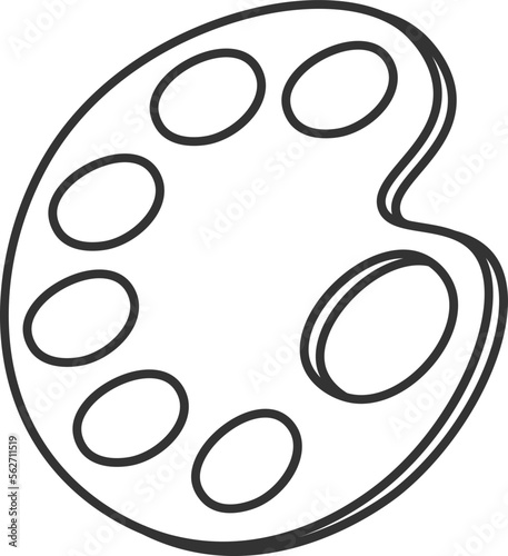 Paint palette for drawing flat icon