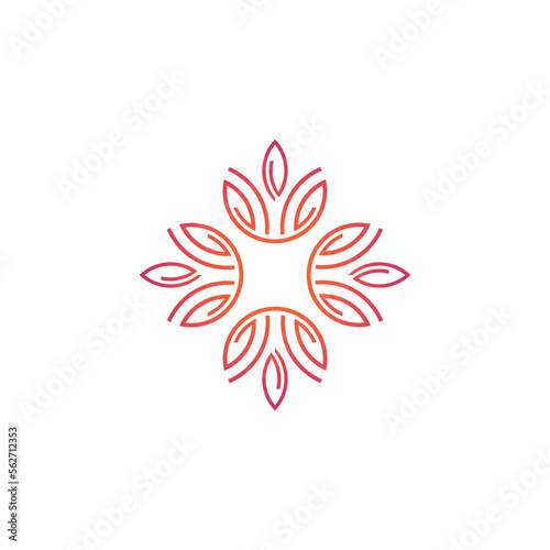 Modern minimal flower floral logo design template