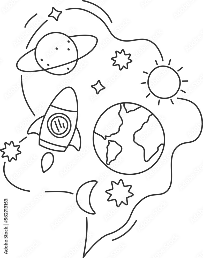 Cloud with astrology flying element flat icon Cloud with astrology flying element flat icon