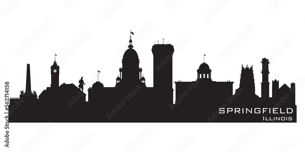 Springfield Illinois city skyline vector silhouette