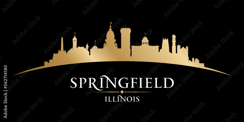 Springfield Illinois city silhouette black background