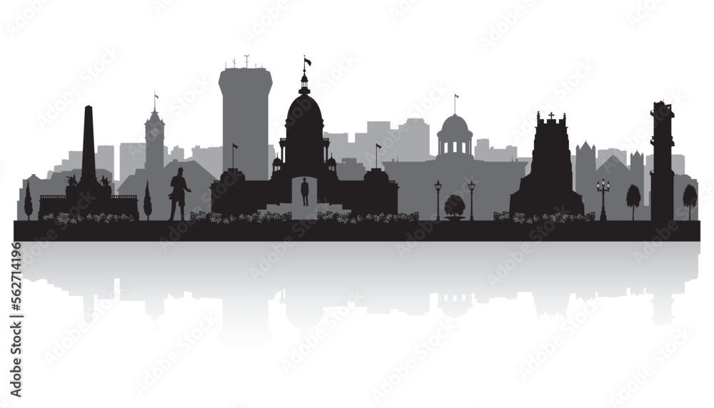 Fototapeta premium Springfield Illinois city skyline silhouette