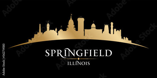 Springfield Illinois city silhouette black background photo