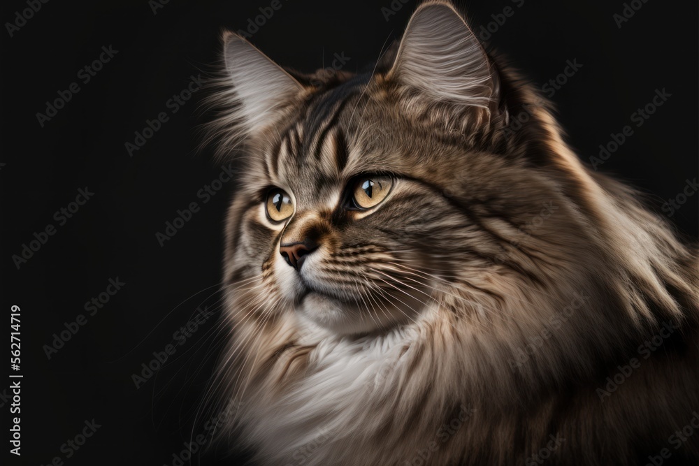 portrait of Siberian Cat. Generative AI
