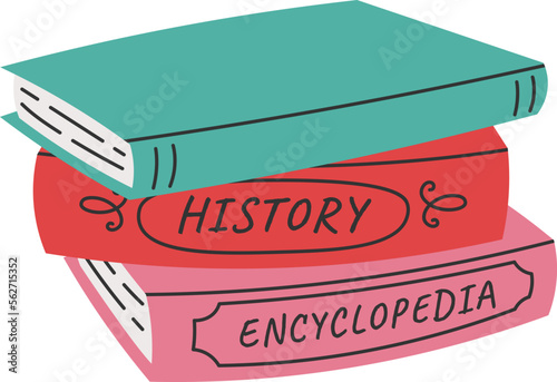 Decorative school subjects books flat icon Reading literature