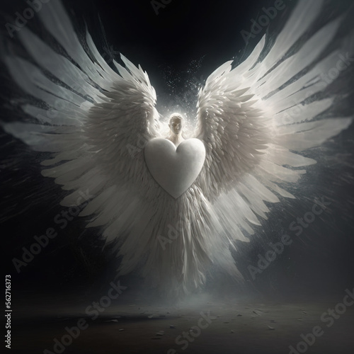 Angel love, Generative AI illustration photo