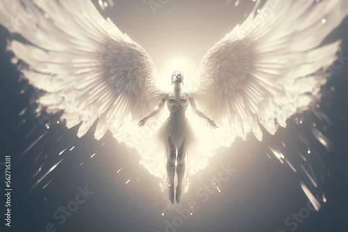 Fotografie Angel ascending to the sky, Generative AI illustration