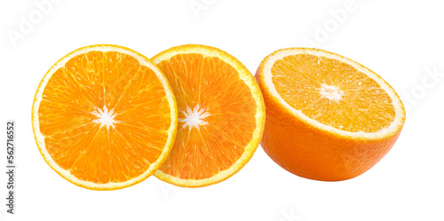 sliced orange isolated on  transparent png