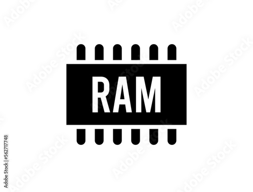 Memory RAM icon. Vector concept computer memory and electronic device. Technology design isolated on white background